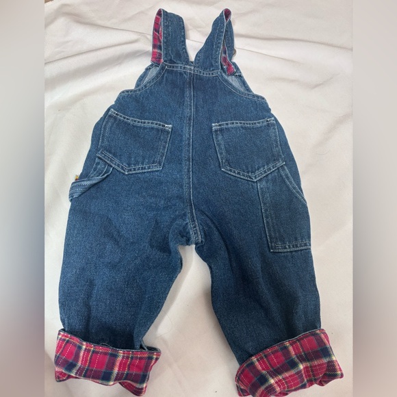 Vintage Carter’s Baby Denim Overalls Apple Embroidered 6–9 Months - Picture 5 of 7